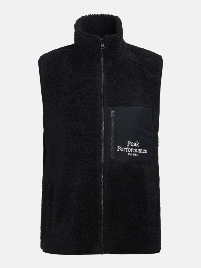 Peak Performance M Original Pile Zip Vest Black