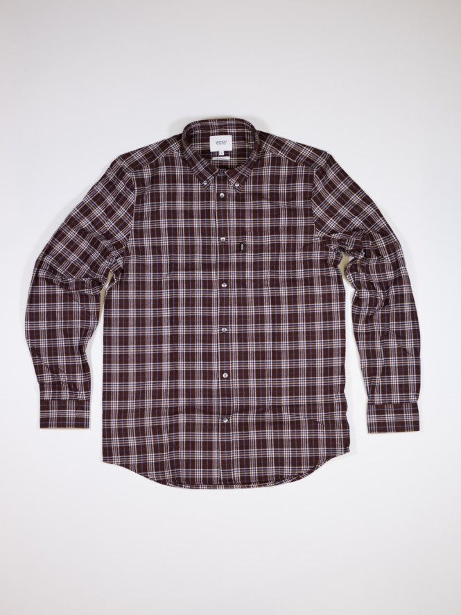 WeSC Nicky l/s shirt relaxed fit, dark chestnut